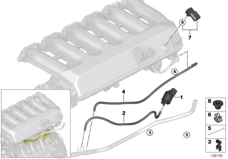 11727545323 BMW Engine Vacuum Hose Black
