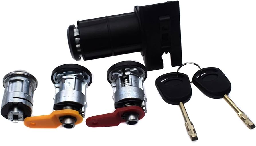 3N21-F22050-BB 3N21F22050BB Front Left Right Rear Tailgate Baggage Ignition Lock Barrel 2 Keys for PetrolFit for Ford Courier Escort Fiesta KA Lock Cylinder