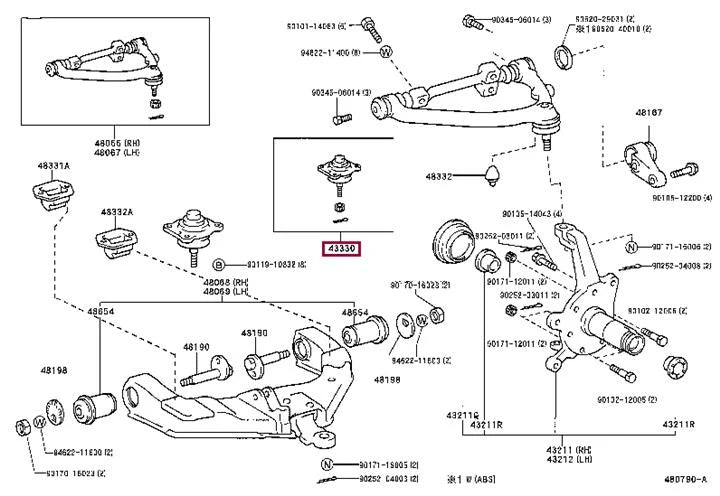 43330-29565 JOINT ASSY LOWER BALL FRONT RH LH 4333029565 FOR TOYOTA HIACE