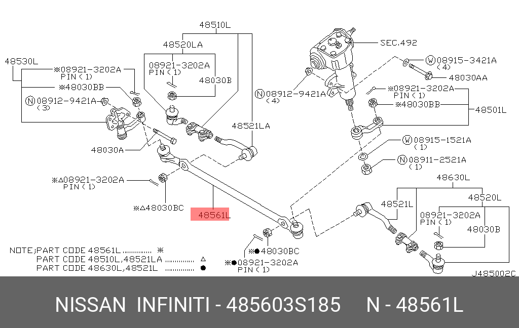 485603S185 Center Link 48560-3S185 NISSAN DATSUN PICK UP
