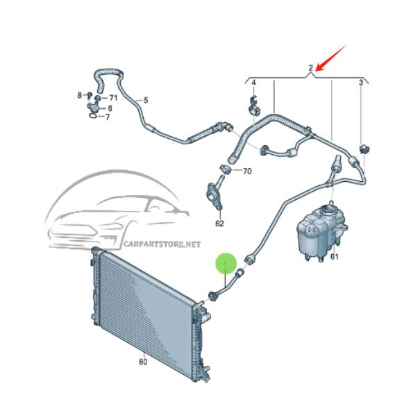 4M0121081 Coolant Hose Pipe 4M0 121 081 For Audi Q7 Expansion Tank Bleed Hose