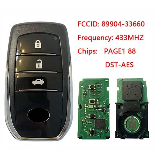 89904-33660 8990433660 Toyota Camry 2015-2018 Smart Key Remote 433MHz BJ1EW PAGE1 88 DST-AES