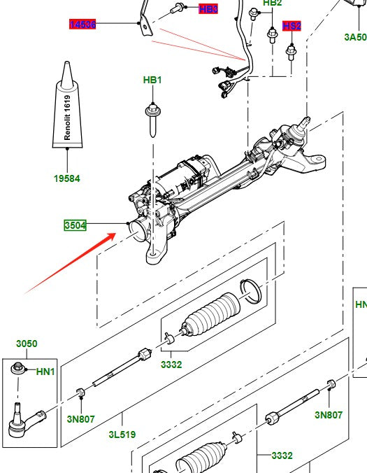 Genuine LR033527 Land Rover Gear  Steering RHD for Range Rover 2013