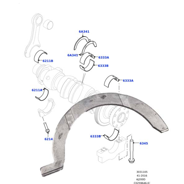 LR082353 Genuine Thrust Washers For Land Rover AJ200 2.0 Diesel 204DTA