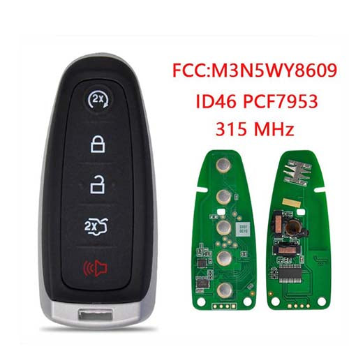 M3N5WY8609 164-R8092 164-R7995, 164-R8092, 164-R8094 5921288, 5923790 Smart Remote for Lincoln Ford 5 Button 46 Chip