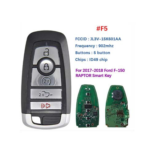 164-R8166 M3N-A2C93142600 5 Button Ford F-Series Proximity Smart Key Peps Fcc