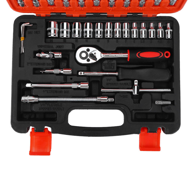 53 Pcs Portable Auto Repair Tool Kit Case Home Garage Mechanics Tool For Cars Motorcycles Bicycles Maintenance