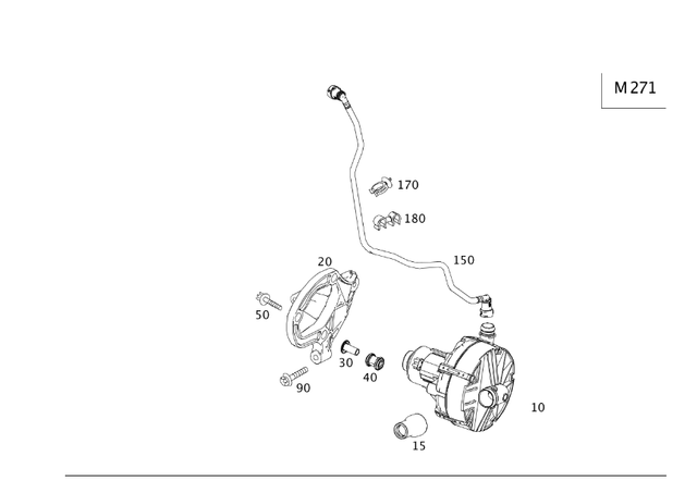 2710181300 Fuel main line pipe Air Injection Pump Hose For Mercedes-Benz W204 SLK250 A2710180712 A2710181300