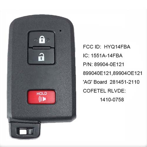 281451-2110 1551A-14FBA TOYOTA PRIUS TACOMA LAND CRUISER Lexus HYQ14FBA OEM Key