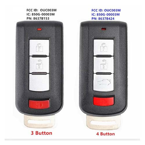 8637B153 8637B424 Mitsubishi Mirage Smart Remote Key 3 4 Button 315MHz 47chip