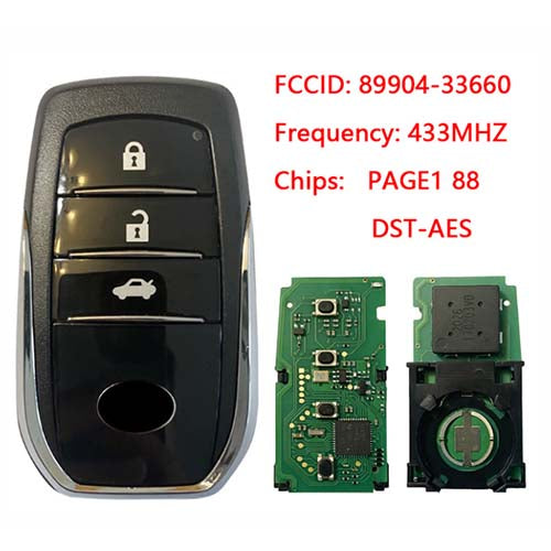 89904-33660 8990433660 Toyota Camry 2015-2018 Smart Key Remote 433MHz BJ1EW PAGE1 88 DST-AES