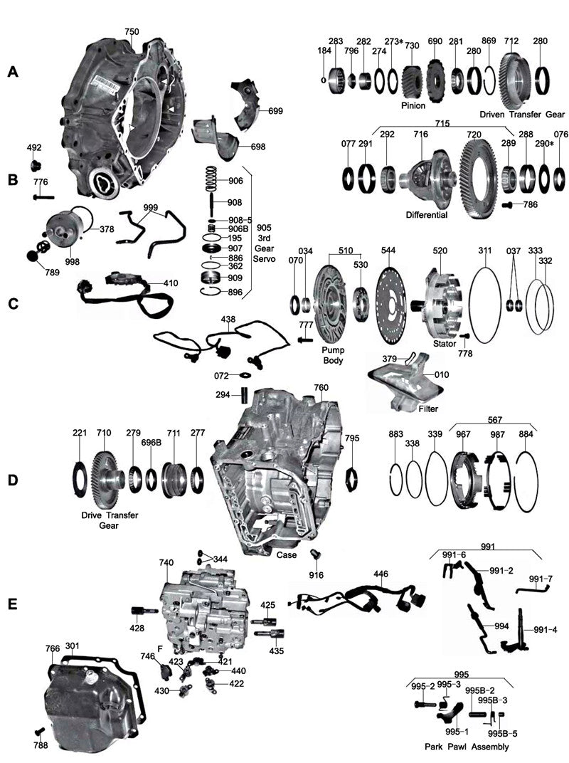 AW55-51 AW55VL AW55-50 Transmission Valve Body For Sabo For Nissan For Opel For Chevrolet AW55-50SN AW55-51SN RE5F22A Re5f22a