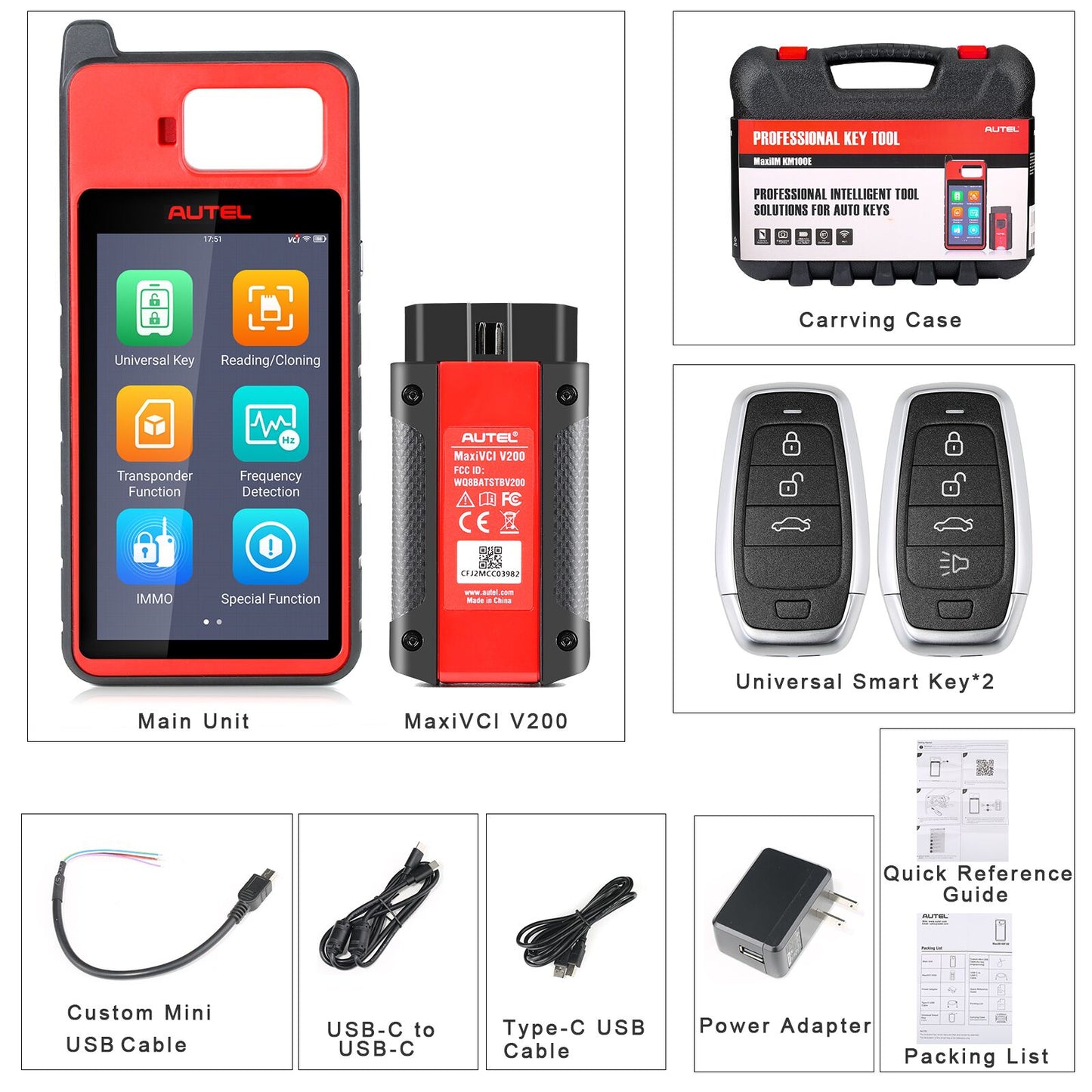 2023 Autel MaxiIM KM100 KM100E Universal Key Generator Kit Support Transponder Reading Cloning and IMMO Learning Free Update Online Lifetime