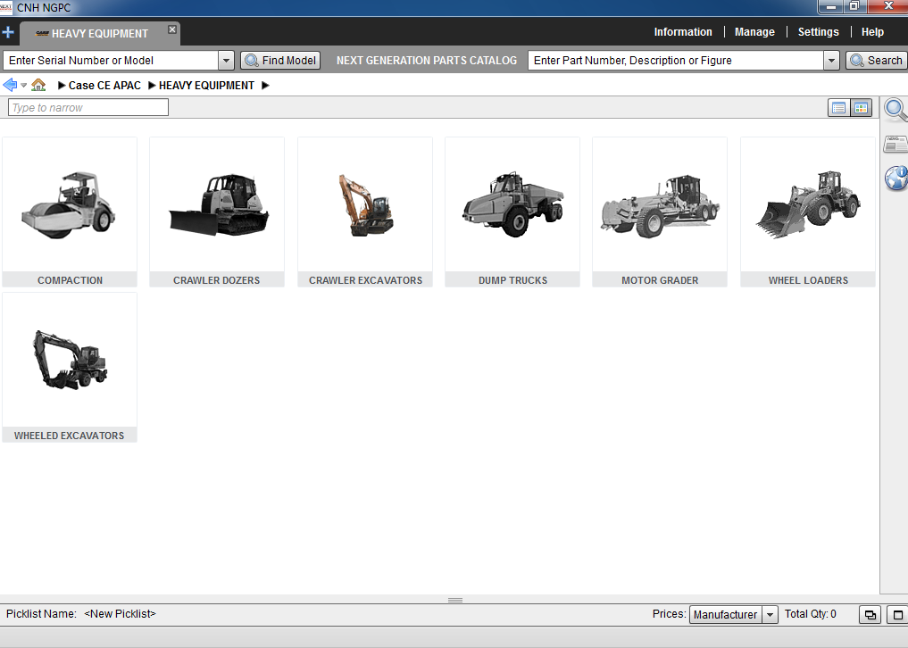 CNH NGPC Case Construction Asia Pacific EPC 2021 Parts Catalog