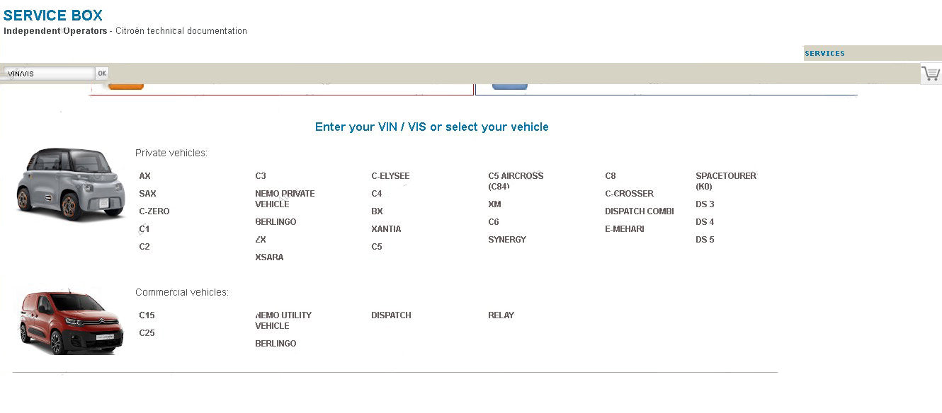 Citroen Service Box 2024 Online Parts Catalog
