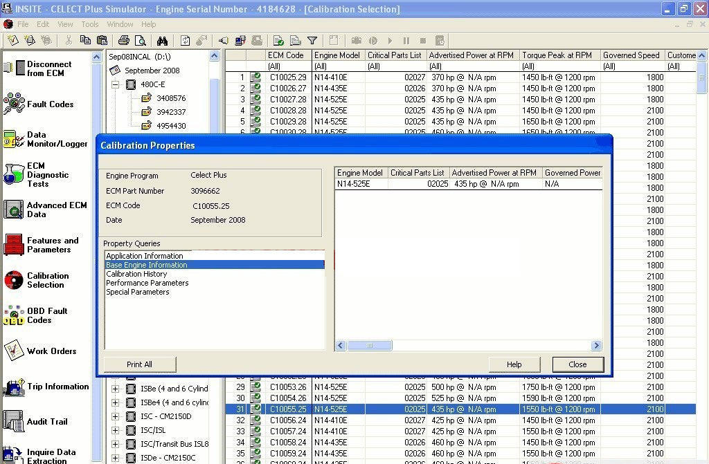 Cummins INCAL ECM Calibrations 2022 RMI SIR