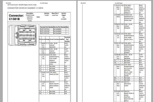FORD Ranger Raptor PDF 2021 Service Manual, Wiring Diagram, Pinout DVD