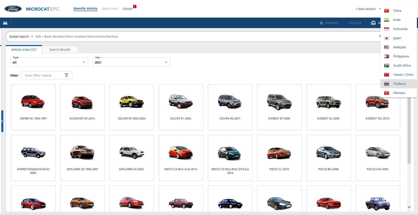 Ford Microcat EPC 2025 Online or VMware – Parts Catalog
