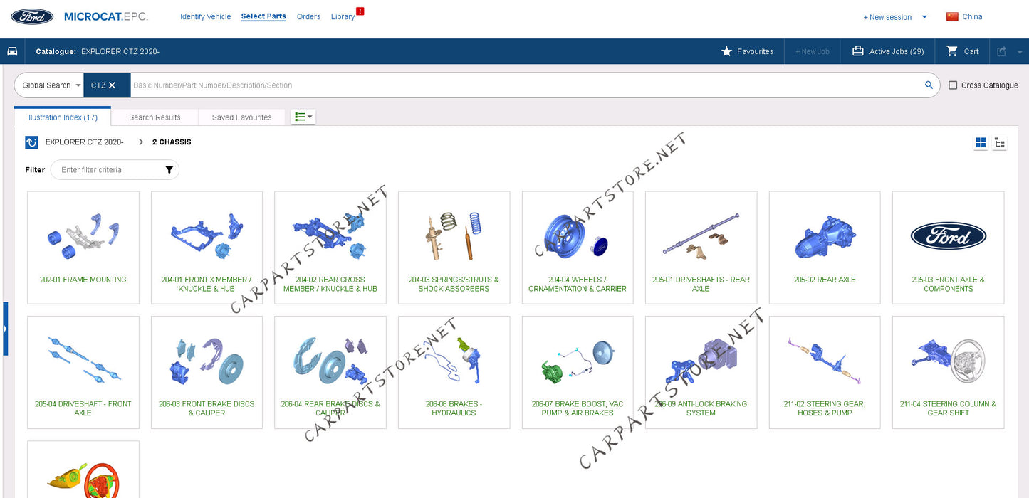 Ford Microcat Asia Pacific & Africa 2022 Parts Catalog and online epc