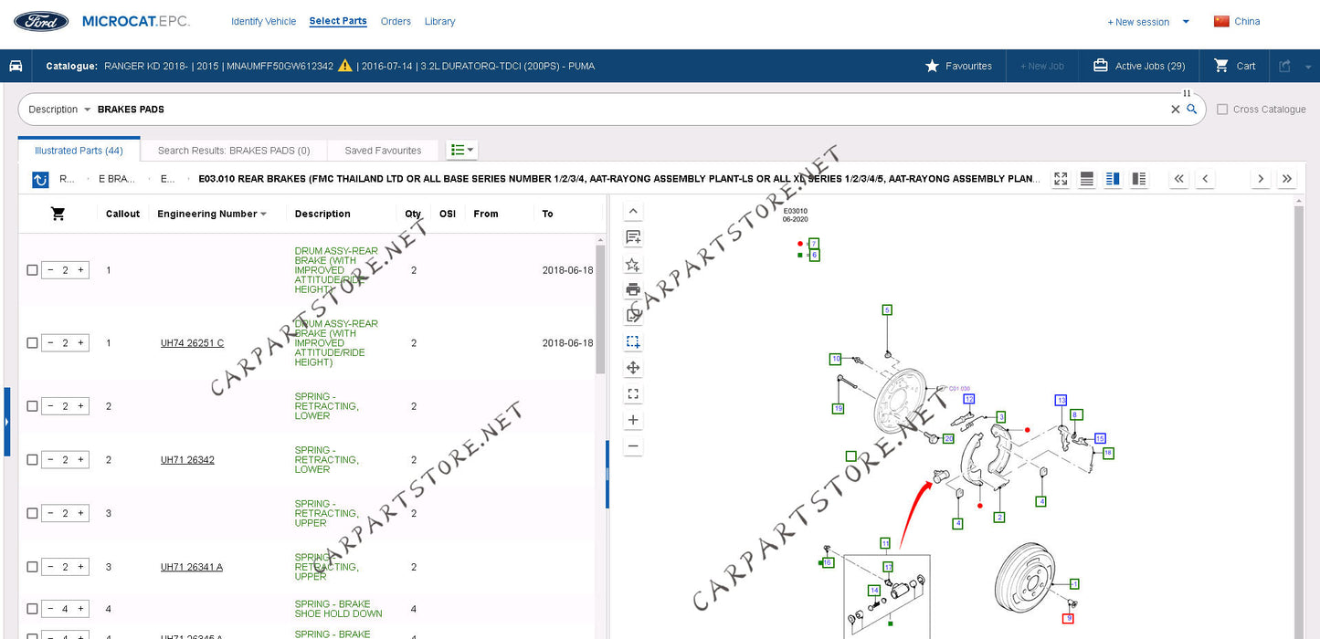 Ford Microcat Asia Pacific & Africa 2022 Parts Catalog and online epc