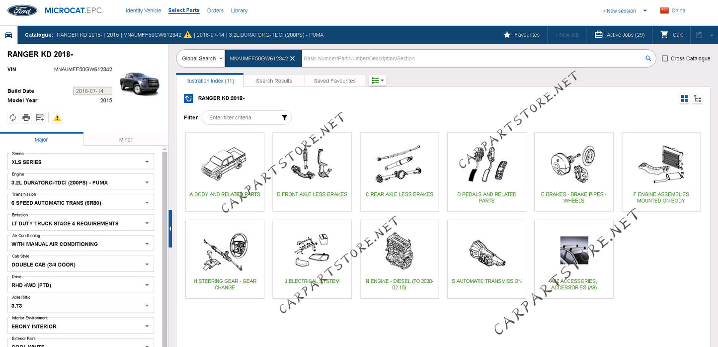 Ford Microcat Asia Pacific & Africa 2022 Parts Catalog and online epc