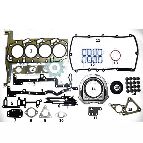 Full Set Overhaul Rebuilding Gasket Kit for Ford TRANSIT V348 2.2T with Oil Seals,Metal Cylinder Head