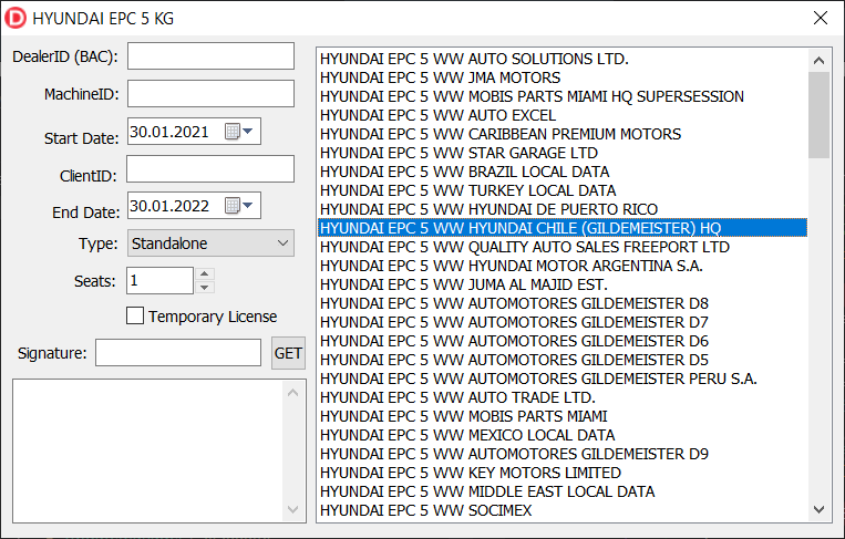 GMIO, GMNA, CHRYSLER, FORD, HYUNDAI, KIA, ISUZU SNAPON EPC5 Keys Snap-on Catalogs License KEY General Motors GMNA Chrysler Pais4 Suzuki Worldwide EPC5 Genesis USA