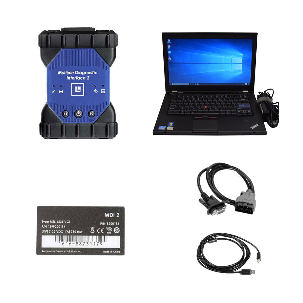 V2023 GM MDI 2 GM Scan Tool with Lenovo T420 Laptop