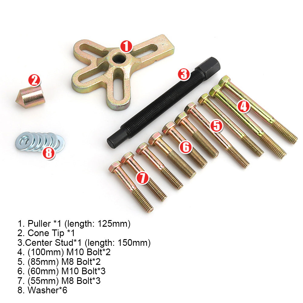 13pcs Harmonic Balancer Steering Wheel Puller Removal Automotive Tools Heavy Duty Crankshaft Gear Pullery Repair Kit