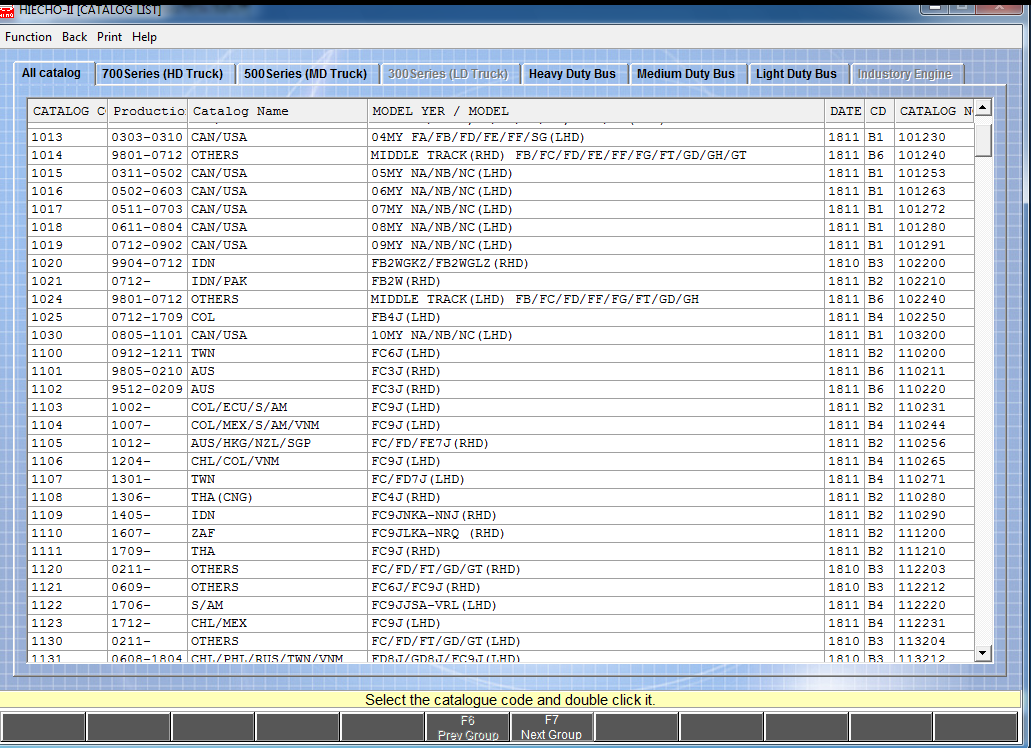 HINO Trucks EPC 2019 Parts Catalog