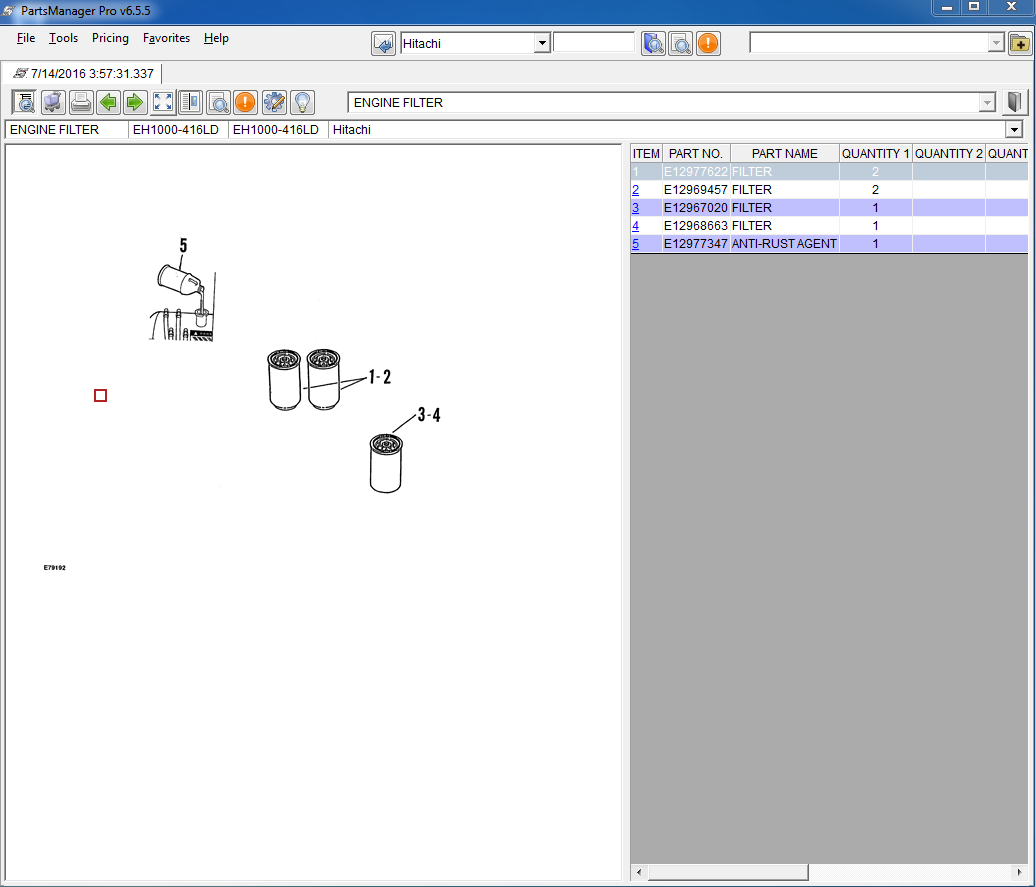 Hitachi PartsManager Pro v6.5.5 Parts Catalog 2016 spare parts