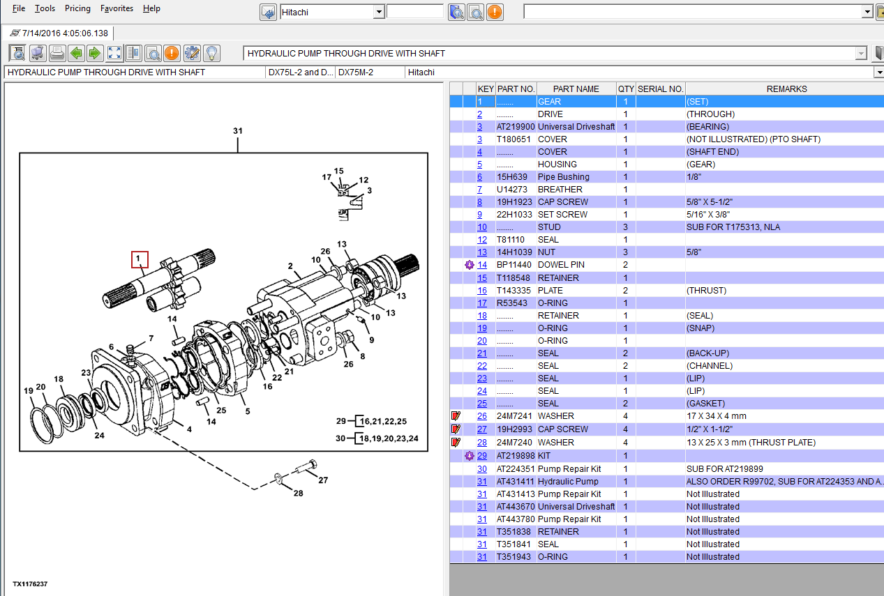 Hitachi PartsManager Pro v6.5.5 Parts Catalog 2016 spare parts