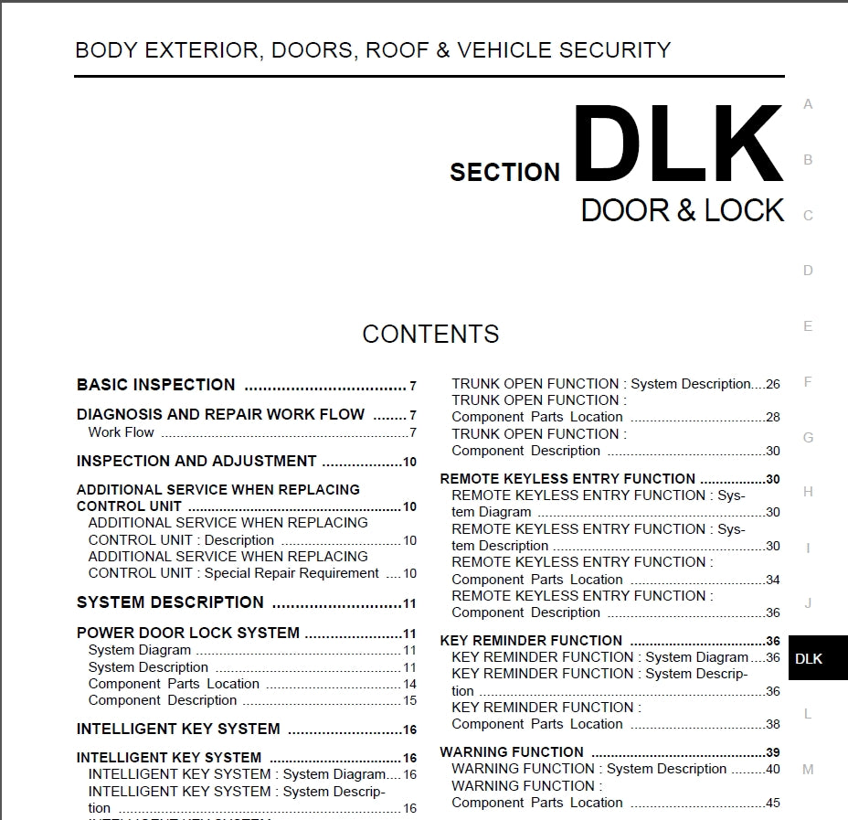 Nissan Infiniti Workshop Manual