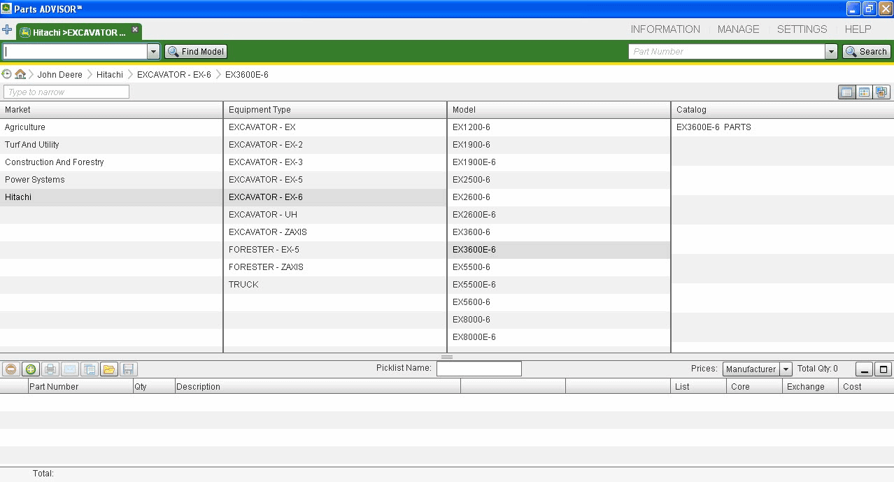 John Deere Hitachi Parts ADVISOR 2022 Parts Catalog