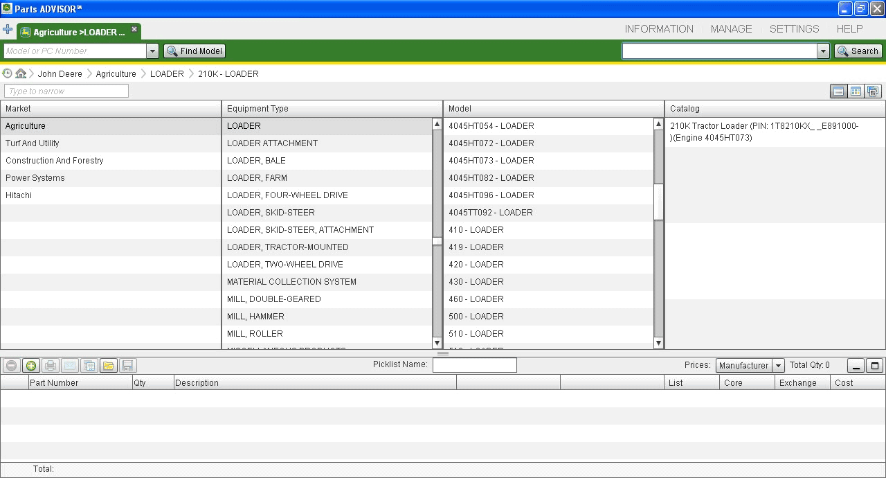 John Deere Hitachi Parts ADVISOR 2022 Parts Catalog