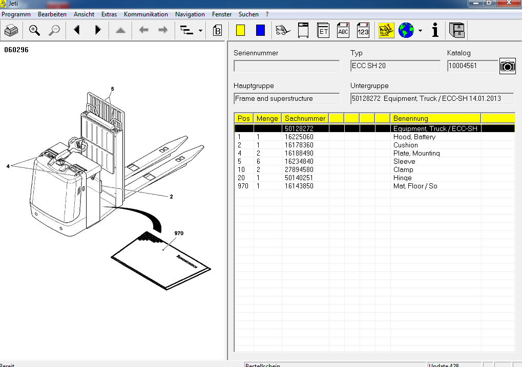 JUNGHEINRICH JETI ForkLif Updated 444 2021 Spare Parts Catalog Full Instruction