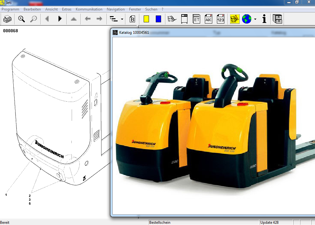 JUNGHEINRICH JETI ForkLif Updated 444 2021 Spare Parts Catalog Full Instruction