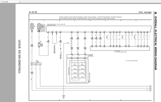 LEXUS ES350 2016-2018 Electrical Wiring Diagram  Workshop Manual
