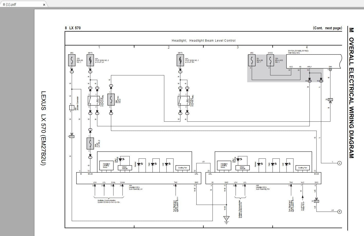 Lexus LX570 GSIC Repair Manual Wiring Diagram Service Training
