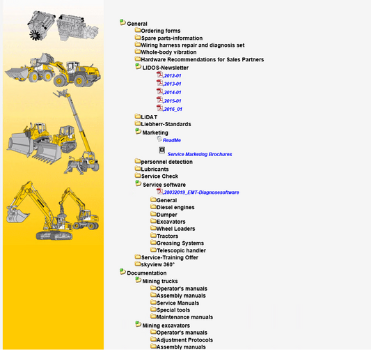 Liebherr Lidos Parts Service Manuals for Mining Trucks  Excavators 2021