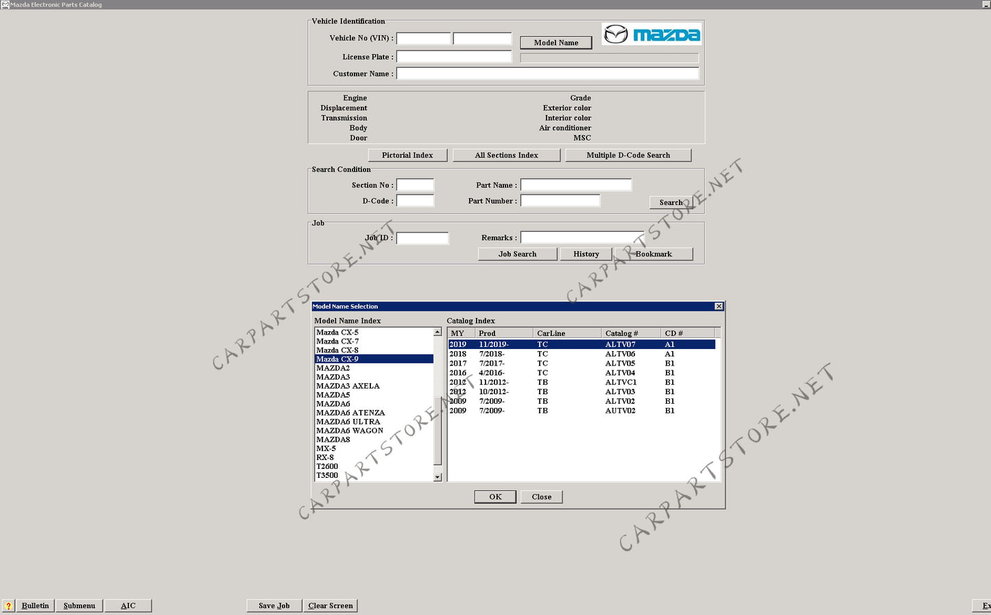 MAZDA GENERAL LHD EPC SPARE PARTS CATALOG 2022 EPC