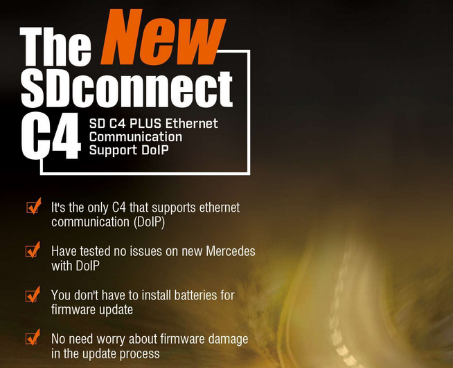V2025 MB SD Connect C4 PLUS Star Diagnosis Support DOIP with Vediamo and DTS Engineering Software for Cars and Trucks