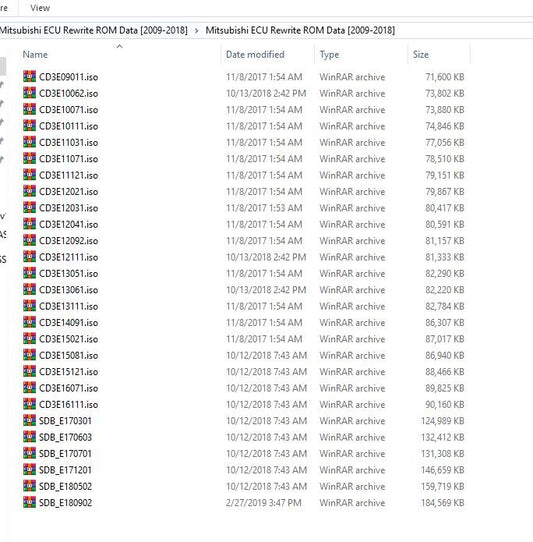Mitsubishi ECU Rewrite ROM Data 2009-2018