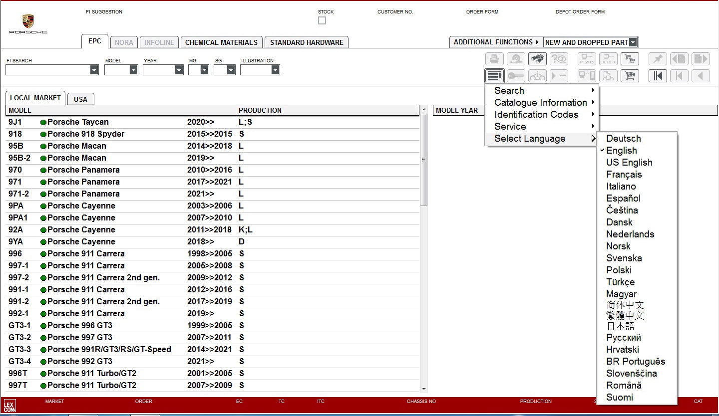 Porsche PET2 EPC 2024 Online Parts Catalog VIN