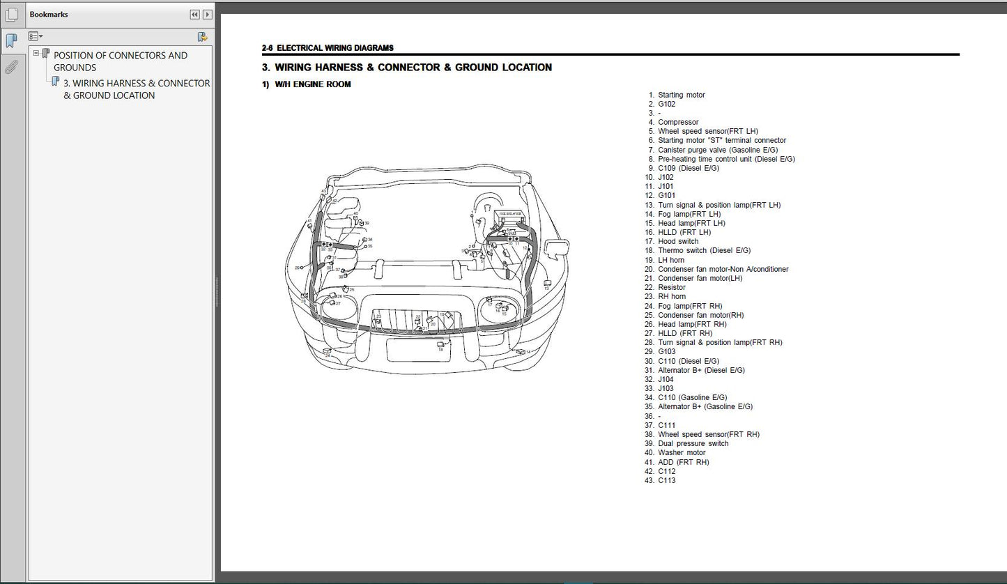 Ssangyong 2002-2012 Shop Manual Electric Wiring Diagrams Workshop Manual