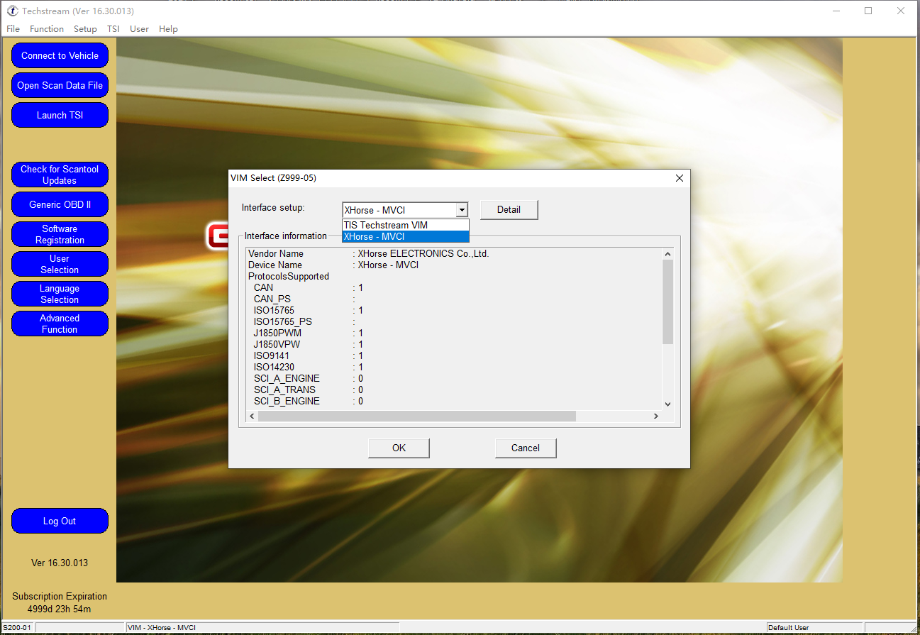 MINI VCI J2534 Single Cable Supports Toyota TIS Techstream V16.30 Diagnostic Software