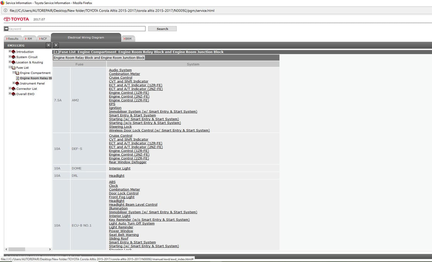 TOYOTA Corola Alltis 2015-2017 Workshop Manual