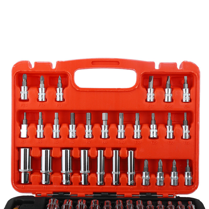 53 Pcs Portable Auto Repair Tool Kit Case Home Garage Mechanics Tool For Cars Motorcycles Bicycles Maintenance