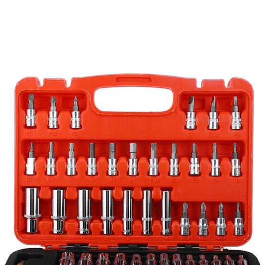 53 Pcs Portable Auto Repair Tool Kit Case Home Garage Mechanics Tool For Cars Motorcycles Bicycles Maintenance
