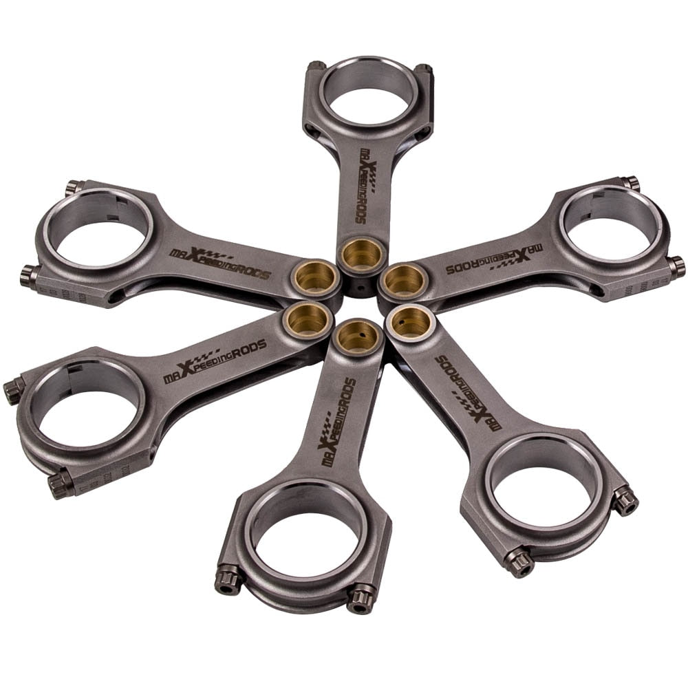 Connecting Rods for BMW E36 E46 328i 325i M52B28 Conrods H Beam Con Rod 135mm 4340 Forged H-Beam Floating Balanced TUV Shot peen